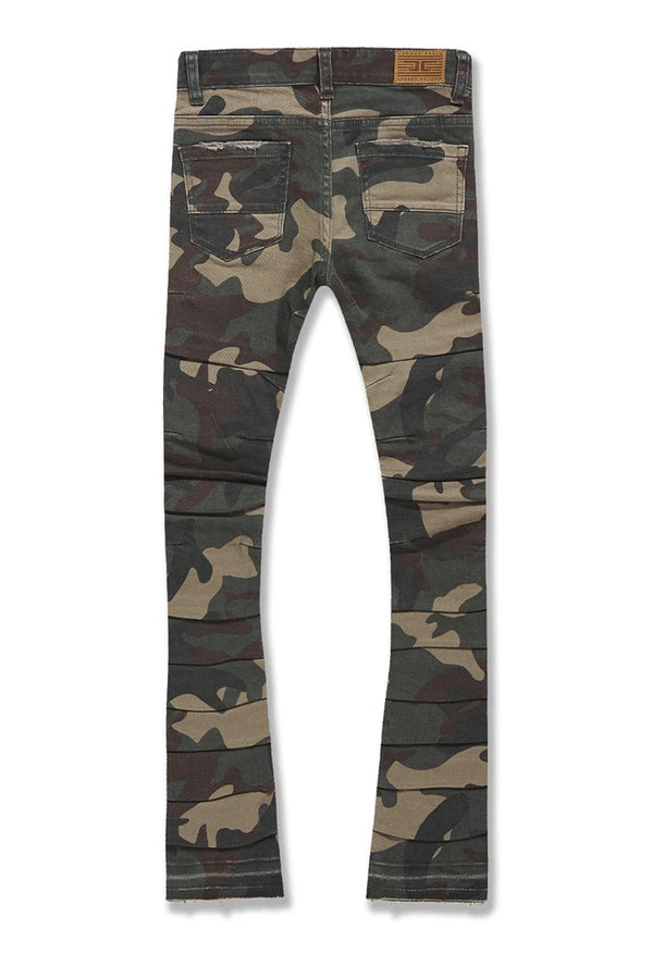 Kids Stacked Ripple Effect Pants (Woodland)