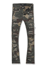 Kids Stacked Ripple Effect Pants (Woodland)