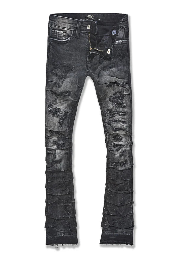 Kids Stacked Ripple Effect Denim-Black Shadow