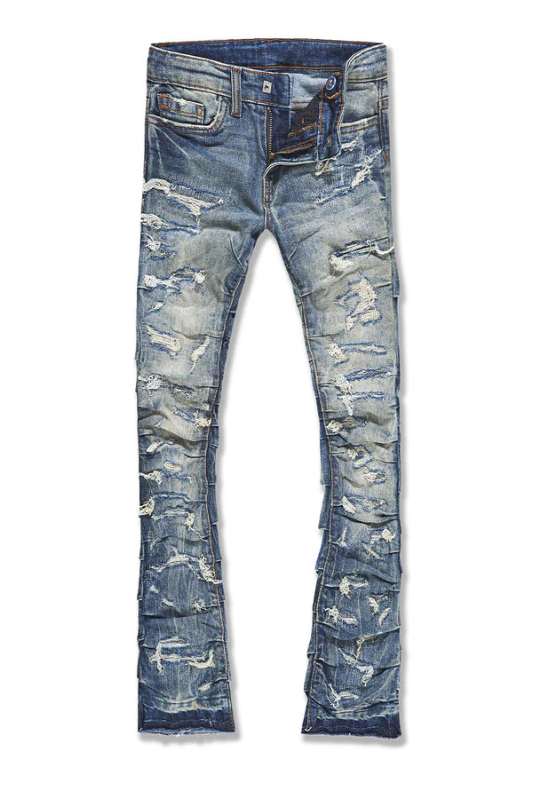 Kids Stacked Ripple Effect Denim-Desert Storm