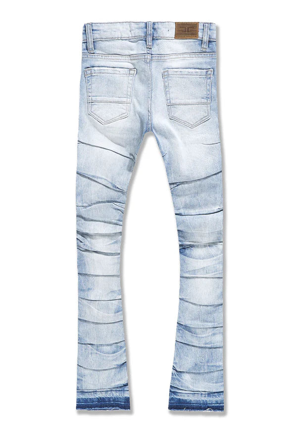 Kids Stacked Ripple Effect Denim-  Sky Blue