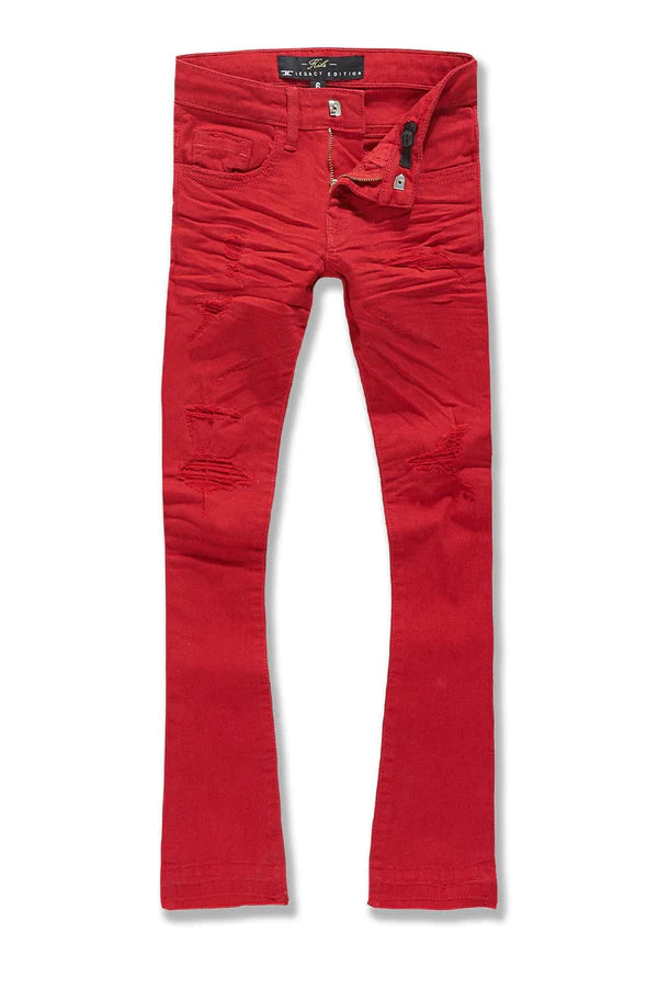 Kids Stacked Tribeca Twill Pants (Red)