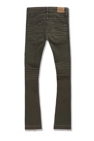 Kids Stacked Tribeca Twill Pants (Army Green)