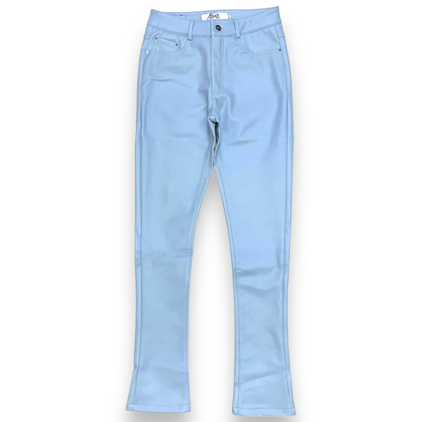 DNA PREMIUM (BABY BLUE/WHITE “WORLD WIDE HANDCRAFTED LEATHER Stacked PANT)