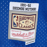 Men's Denver Nuggets Dikembe Mutombo Mitchell & Ness Royal/Gold Hardwood Classics 1991-92 Split Swingman Jersey