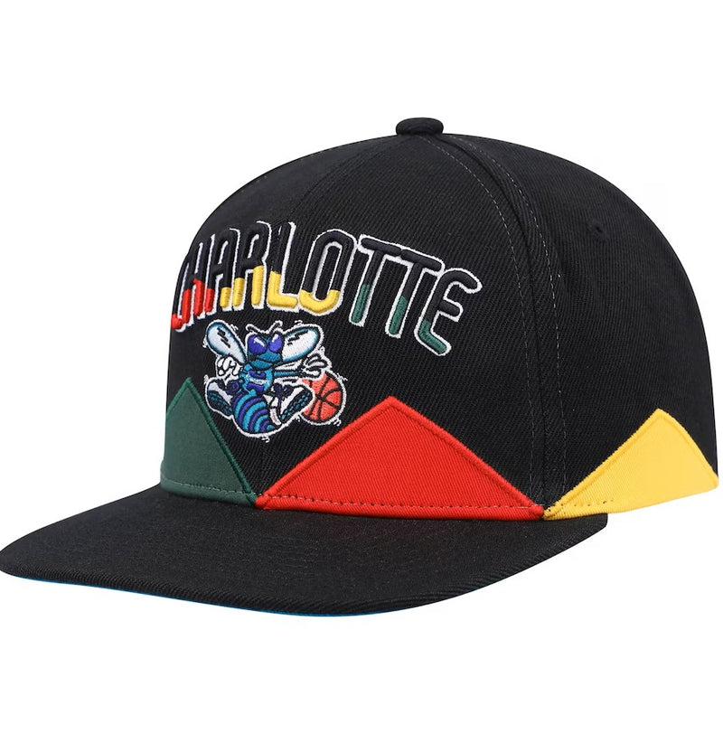 Men's Mitchell & Ness Black Charlotte Hornets Hardwood Classics Black History Month Snapback Hat