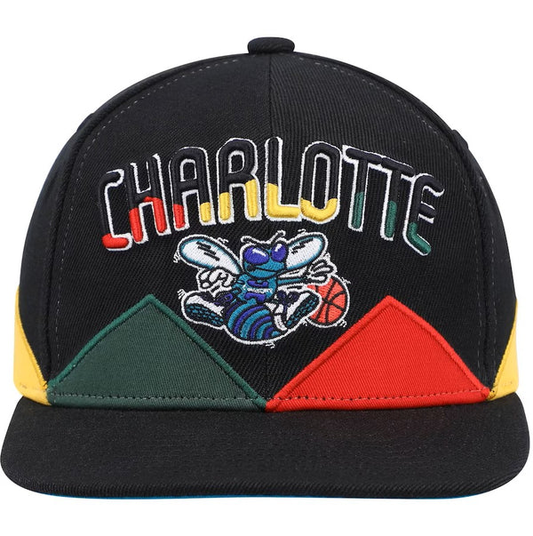 Men's Mitchell & Ness Black Charlotte Hornets Hardwood Classics Black History Month Snapback Hat