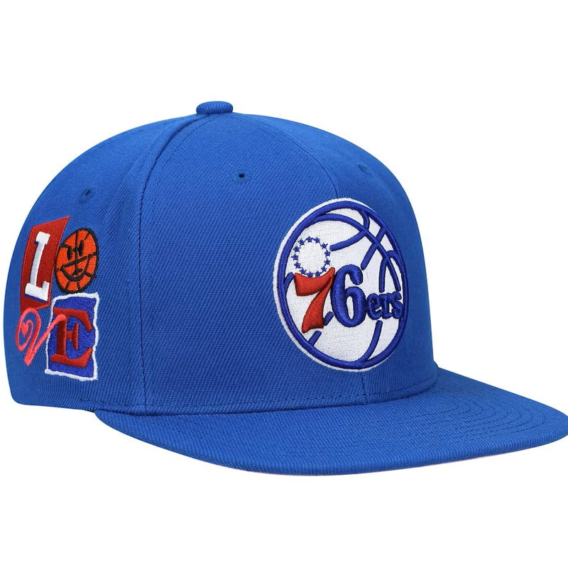 Men's Mitchell & Ness Royal Philadelphia 76ers Hardwood Classics All Love Snapback Hat