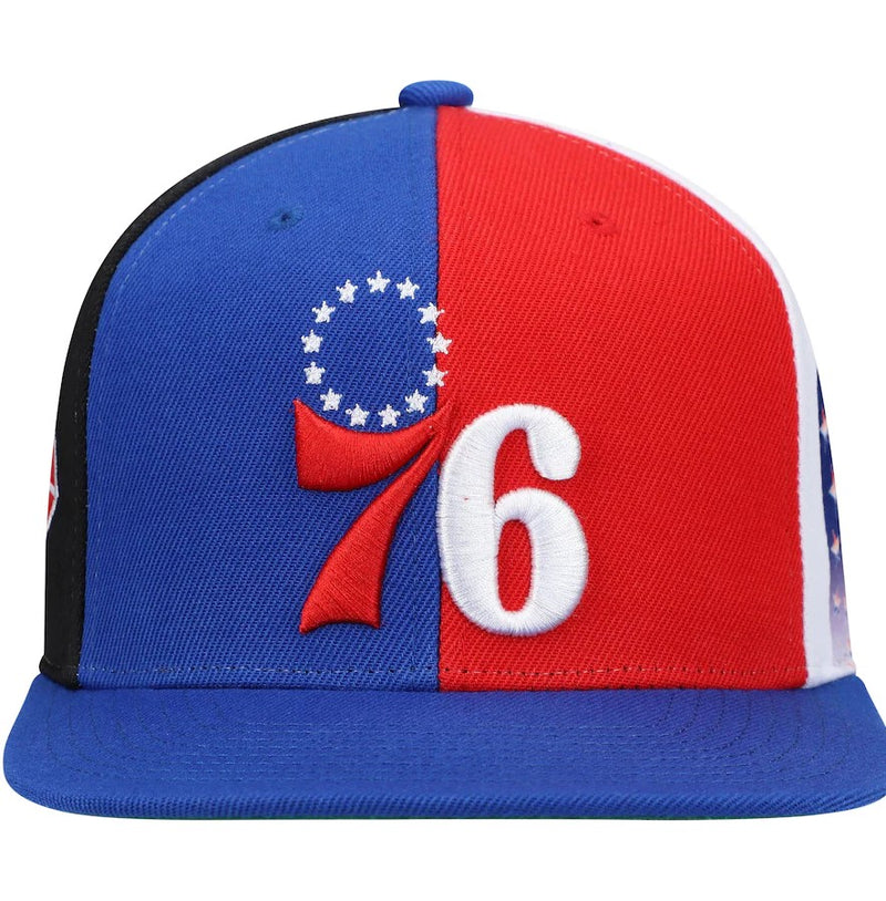 Men's Philadelphia 76ers Mitchell & Ness Royal NBA 75th Anniversary What The? Snapback Hat