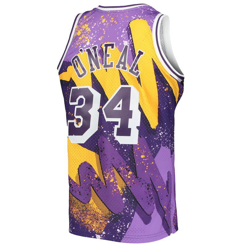 Men's Los Angeles Lakers Shaquille O'Neal Mitchell & Ness Purple Hardwood Classics 1996-97 Hyper Hoops Swingman Jersey