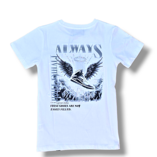 KIDS ALWAYS FLYING HIGH STONED OUT  SHIRT - WHITE