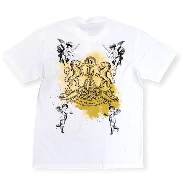 WEALTHY FLYING ANGLE TEE-WHITE & GOLD