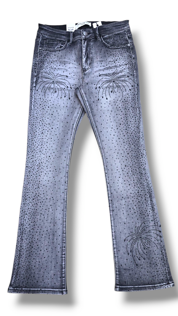 RST-6028 GREY REELISTIK DIAMOND FLARED DENIM