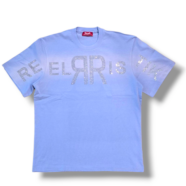RST-311 BLUE DOUBLE R BLING HEAVY WEIGHT TEE