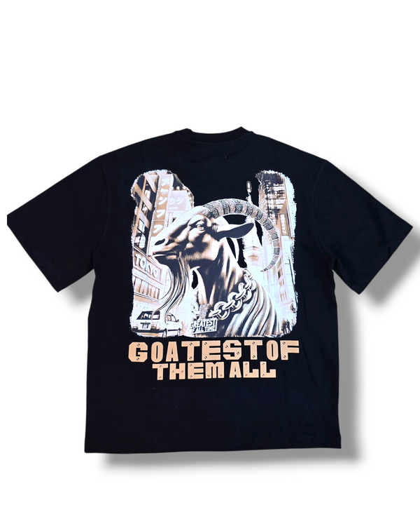 DNM-2503 BLACK & GOLD - GOATEST OF ALL STONED OUT TSHIRT