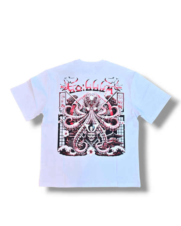DNM-2502 WHITE & RED - WARRIOR OF THE SEAS STONED OUT TSHIRT
