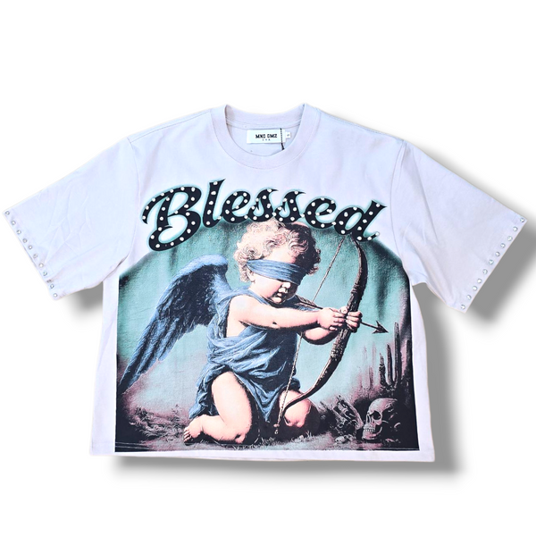 BLESSED ANGEL BOXY FIT TEE - TAN