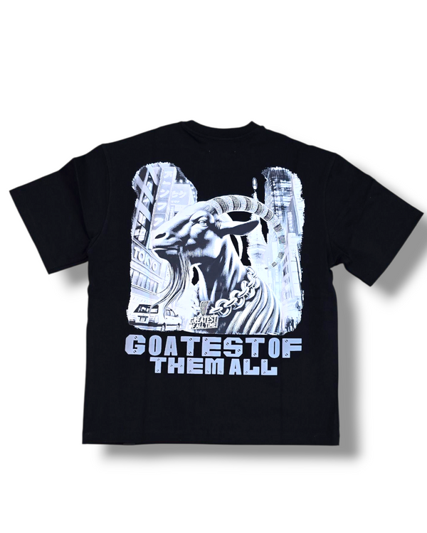 DNM-2503 BLACK & WHITE - GOATEST OF ALL STONED OUT TSHIRT