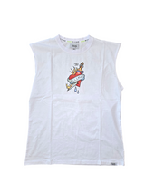 ALL 4 LOVE SLEEVELESS TEE-WHITE