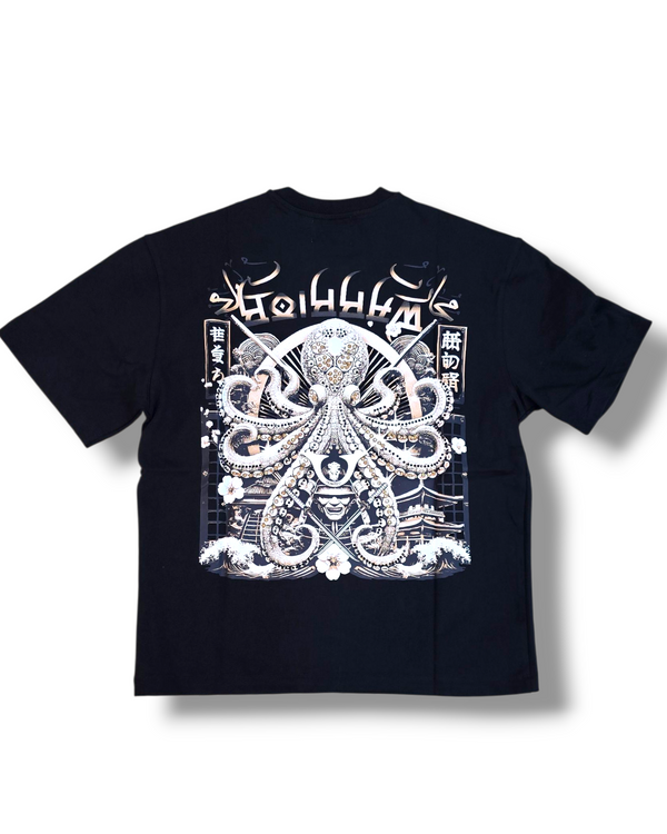 DNM-2502 BLACK & GOLD - WARRIOR OF THE SEAS STONED OUT TSHIRT