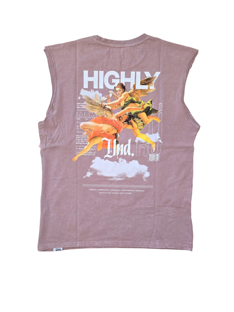 HIGHLY ANGELS SLEEVELESS TEE-ROSE