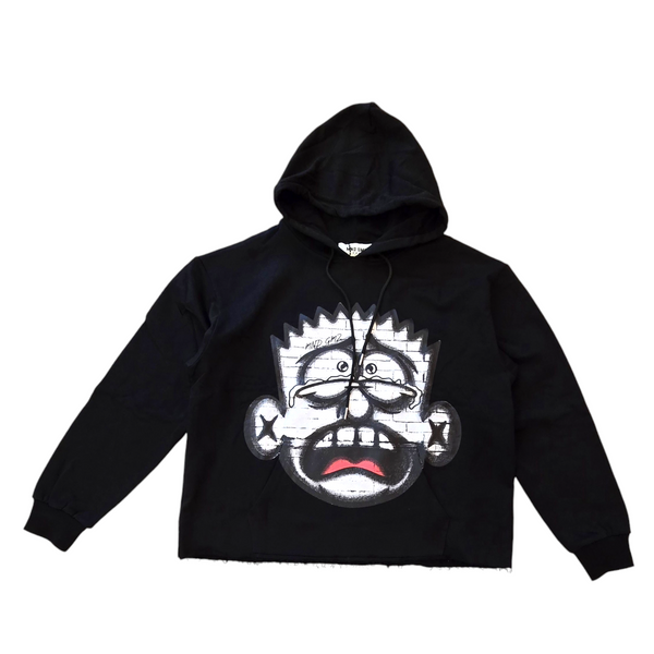 MIND GAME CROPPED HOODIE-MG30 BLACK