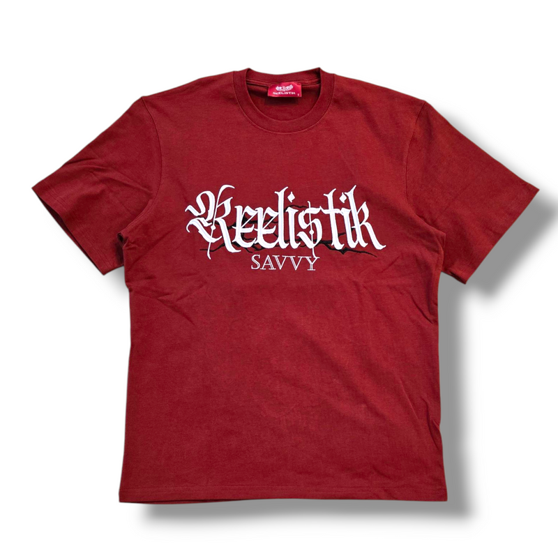 RST-301 BURGUNDY SAVVY EAGLE HEAVY WEIGHT TEE