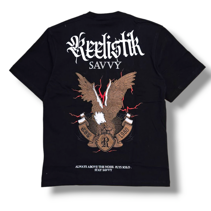 RST-301 BLACK SAVVY EAGLE HEAVY WEIGHT TEE