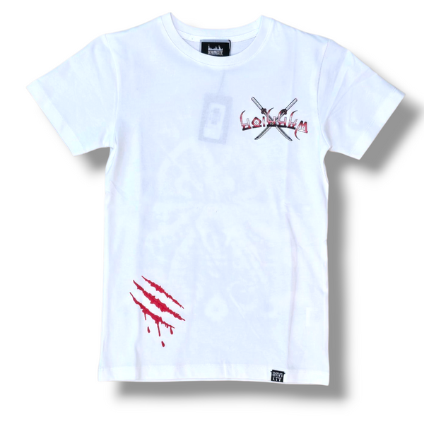 KIDS WARRIOR OF THE SEAS STONED OUT TSHIRT - WHITE