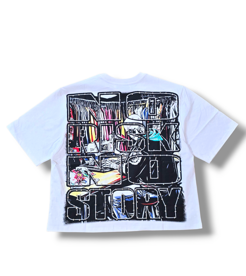 NO RISK NO STORY TEE- WHITE