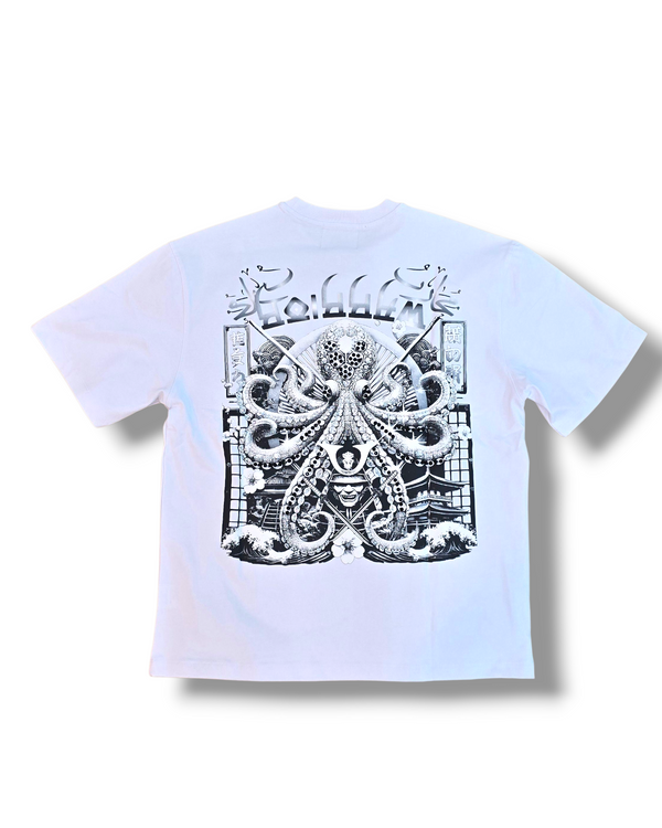 DNM-2502 WHITE & GRAY - WARRIOR OF THE SEAS STONED OUT TSHIRT