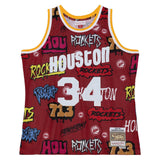 Slap Sticker Swingman Hakeem Olajuwon Houston Rockets 1993-94 Jersey