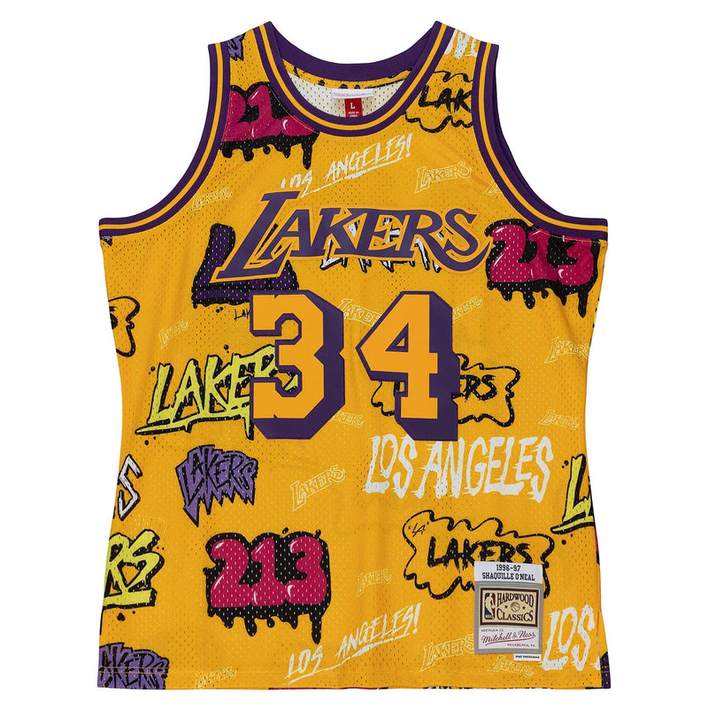Slap Sticker Swingman Shaquille O'Neal Los Angeles Lakers 1996-97 Jersey