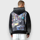 NO RISK NO STORY ZIP UP HOODIE - BLACK