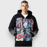 NO RISK NO STORY ZIP UP HOODIE - BLACK
