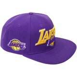 LOS ANGELES LAKERS WORDMARK AND LOGO SNAPBACK HAT