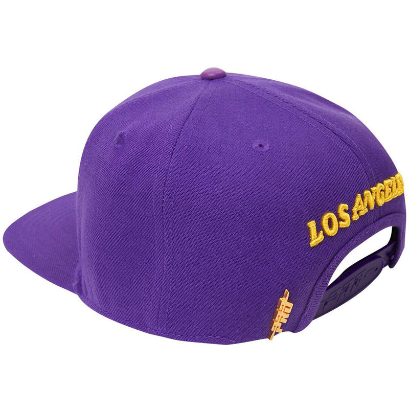 Pro Standard Men Los Angeles Lakers Stacked Logo Snapback Hat (Yellow)