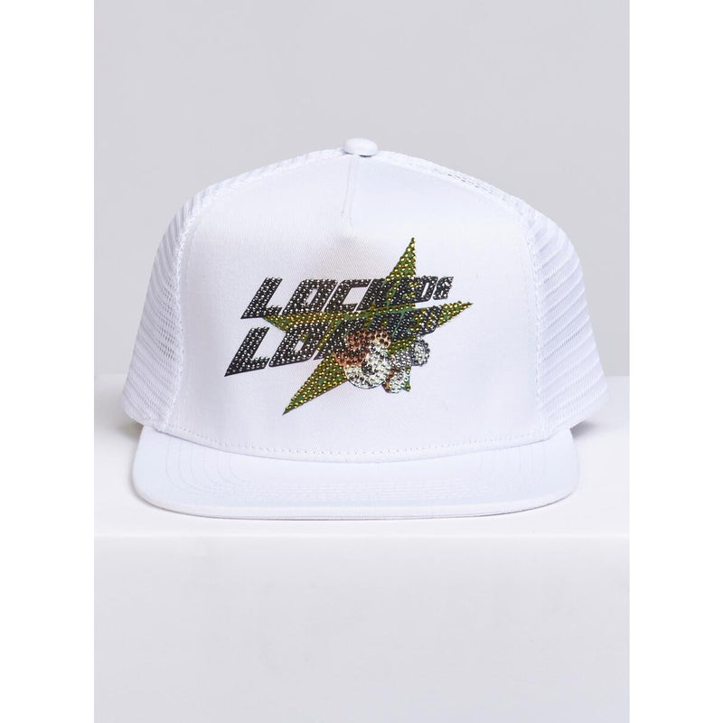 L&L White Flatbill Snapback Rhinestone Heavy Hitta WHITE (LLHHSB0925203)