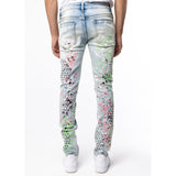 GALAXY JEANS (GREEN/PINK PAINT)