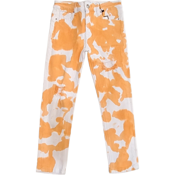 DNA PREMIUM KIDS RIP & REPAIR JEAN-BLEECHED ORANGE