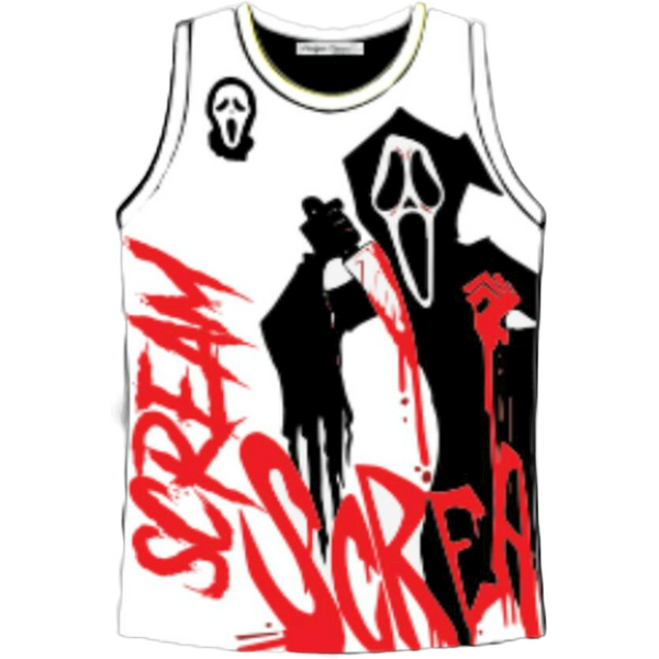 SCREAM WHITE BASKETBALL JERSEY