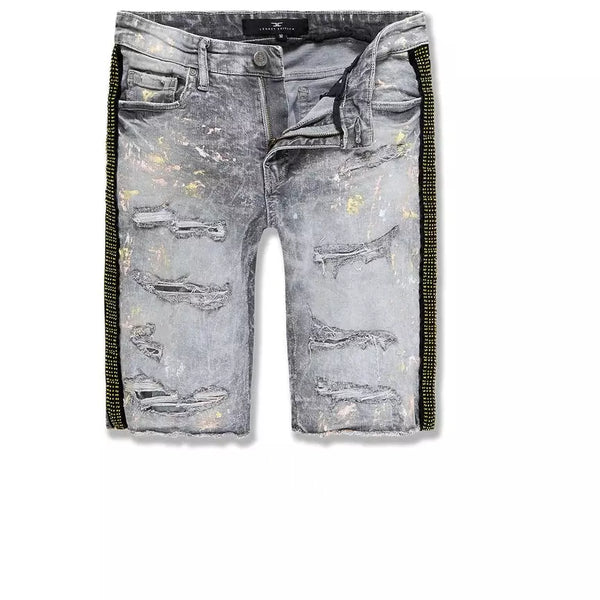JORDAN CRAIG-VEGAS STRIPED DENIM SHORTS-FOG*