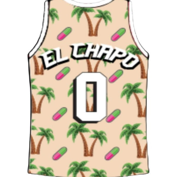 EL CHAPO TAN BASKETBALL JERSEY