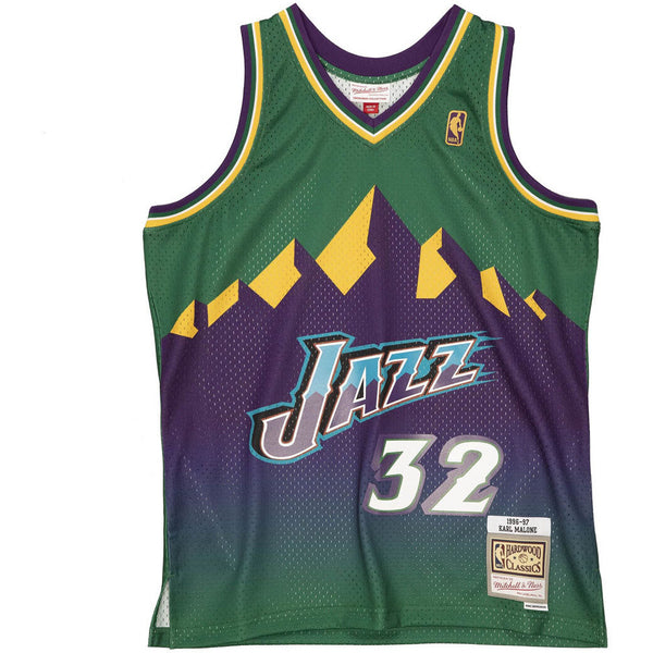 Mitchell & Ness Karl Malone NBA Utah Jazz Mens Green Jersey