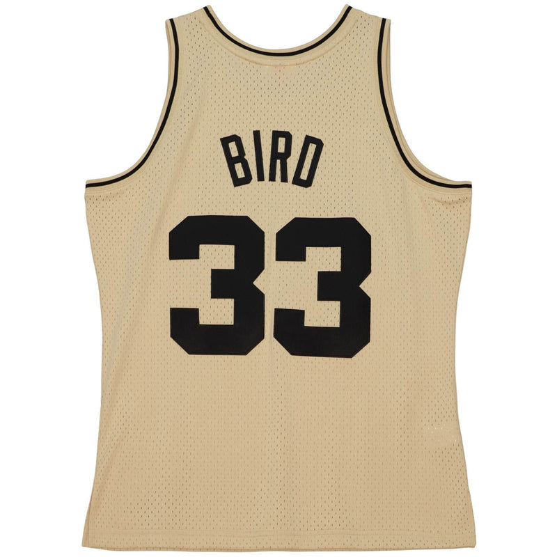 Khaki Black Swingman Larry Bird Boston Celtics 1985-86 Jersey